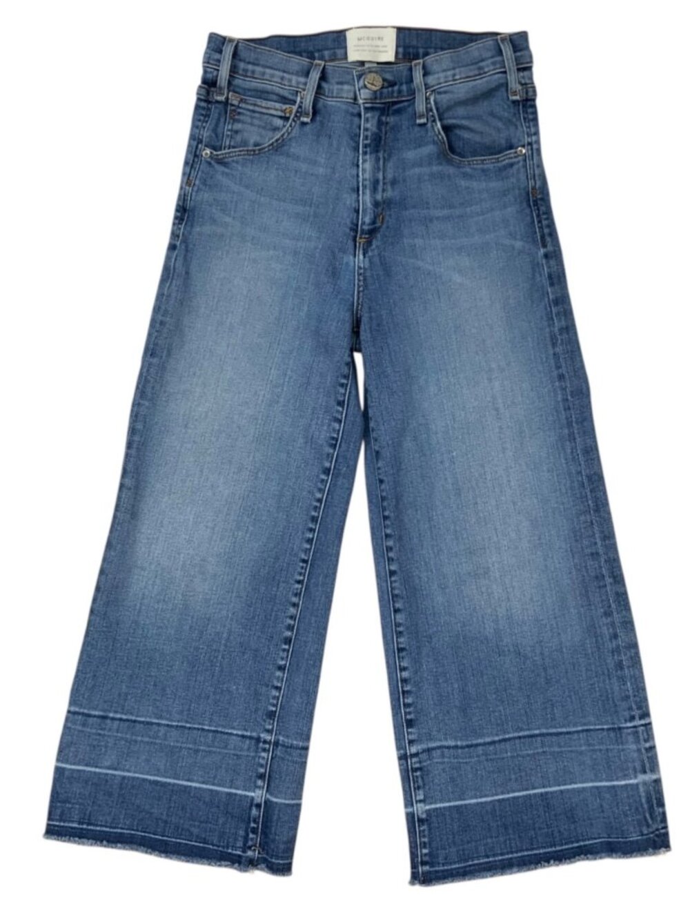 McGuire Denim Bessette High Rise Culottes Jeans 26 Raw Hem Wide Leg